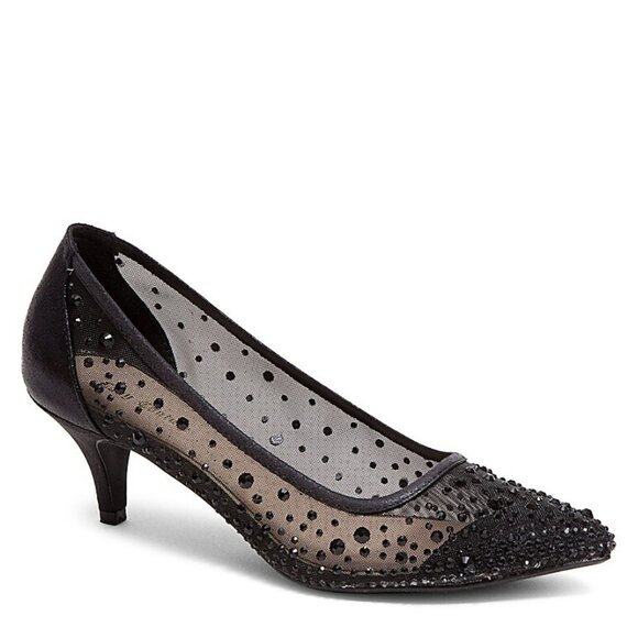 Lady Couture Women's Silk Embellished Pumps - Black - Size 40 (10) - Picture 1 of 1